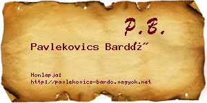 Pavlekovics Bardó névjegykártya